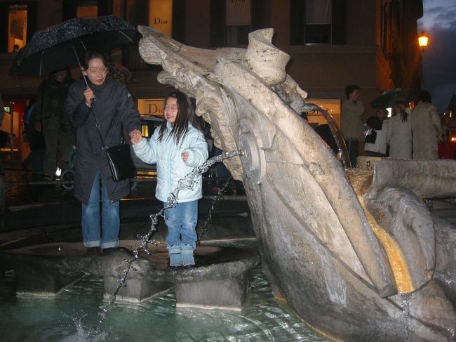 スペイン広場の下の泉