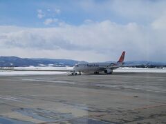 旭川空港へ到着です

曇りのち雪の予報だった為、晴天が有難かったです！
