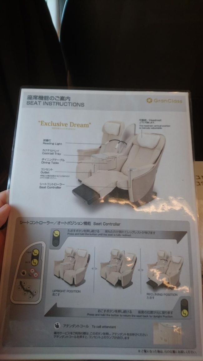 その中には座席機能のご案内や、スリッパ、情報誌が入っていました。