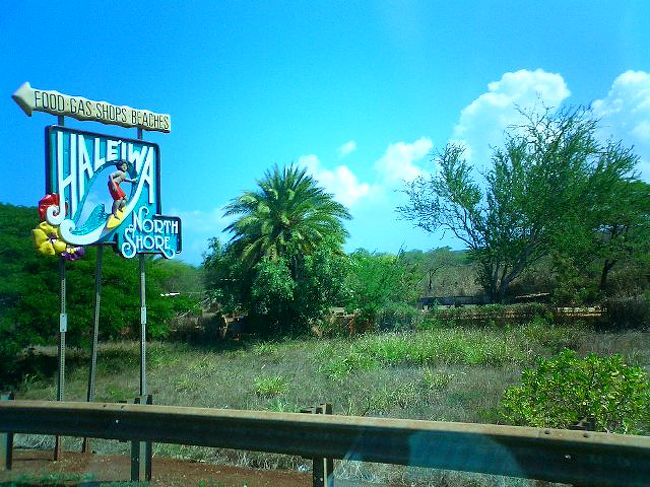 レンタカーを止めて定番の写真