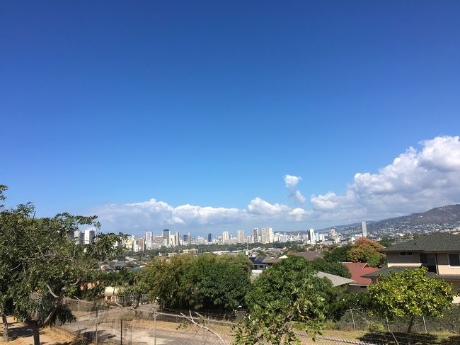 ワイキキのホテル群。<br />離れて改めて見ると意外と圧巻！<br />NYのマンハッタンに匹敵するかも〜笑