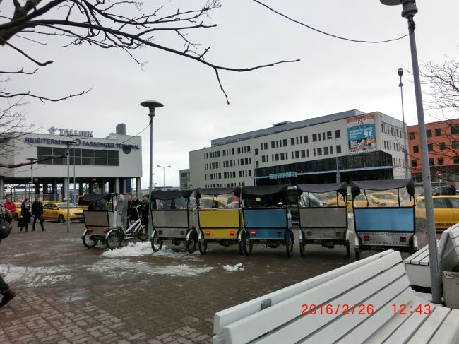 ３輪観光自転車。<br />寒さで商売あがったりのようだ。