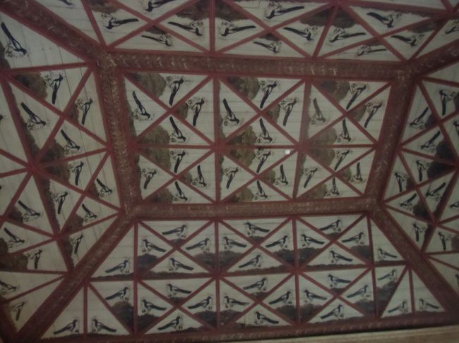 カササギの絵が書かれた天井