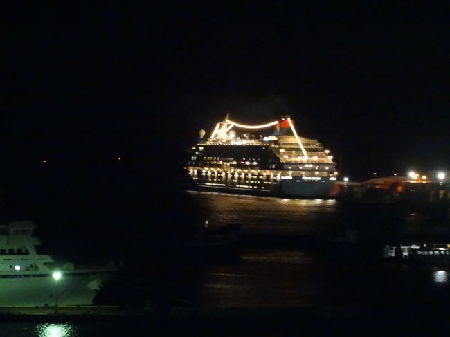 ホテルに戻ると部屋から<br />台湾からきた豪華客船を<br />眺めることができました。