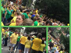 午後からのパウリスタ大通りには、黄色い服を着た市民約４０万人で溢れかえっていました...。


写真：政府抗議の集会には、何故か皆、サッカーブラジル代表の黄色いユニフォームを着て集まります。