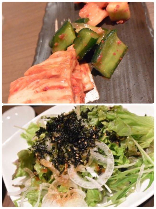 キムチの盛り合わせにチョレギサラダ〜