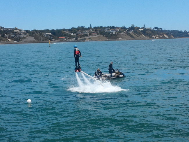 こんなアクティビティも（笑）<br /><br />砂の彫刻展の感想<br />入った時は会場小さいって思ったけど、個々の完成度が高くて見るのに時間かかったしあの広さで丁度良いって見てから思った。<br />動物がテーマだそうだが、世界の遺跡やらがうまく一緒に再現されていて3D地球儀という感じで良かったー！<br /><br />フランクストンビーチの感想<br />行った事なかったけど、グリーンの海が綺麗で近くにスーパーやカフェもあるし、電車でも行けてアクセスよし。メルボルン中心から日帰りおでかけにはすごくいい場所だった。<br /><br />http://www.sandstormevents.com/major-events-2/frankston-waterfront/