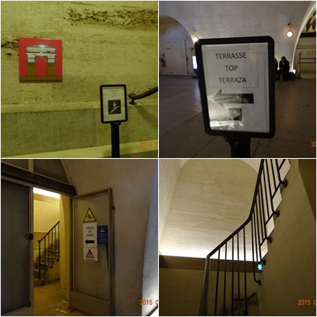 一休みしたあとは、更に階段を上って、屋外（屋上）をめざします。