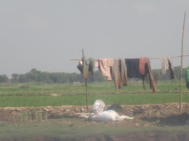 中州に洗濯物を干しています。生活観が溢れていますね