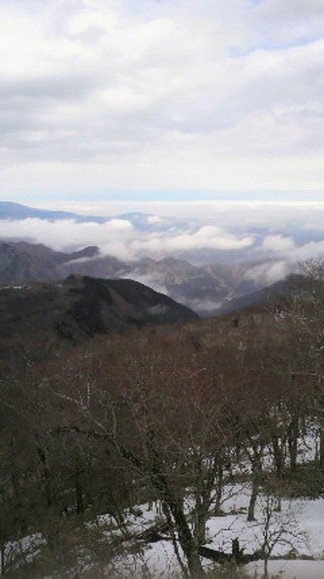 車に乗り換え　峠を上って<br />大笹牧場を目指す<br />途中のパーキングスポットで雲海