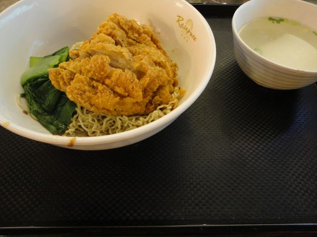 ラサプーラにありました、フライドチキンの麺類です。<br /><br />お値段は７．５ドル。<br /><br /><br />このほかにマンゴージュース４．５ドルを買いました。<br />これがぬるいんですね。<br />