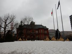 北海道庁旧本庁舎のある一角までやってきました。

街中を歩いていると除雪されていて「なんだよ札幌雪無いじゃん」という感じなのですが、このような場所に来るとちゃんと残っています。
