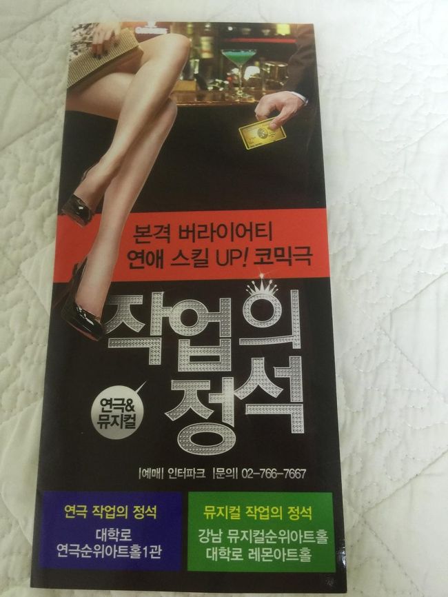 今回見たのは『作業の定石』。<br /><br />作業と言うのが韓国では違う意味があります。笑<br /><br />恋愛スキルアップとの触れ込み。