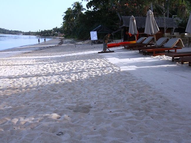 スタッフさんが浜辺の手入れ<br />お疲れさまですm(__)m