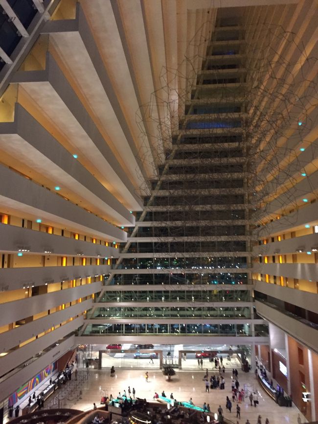 ガーデン・バイ・ザベイからは、マリーナベイサンズ歩いて行けるので。ロビーは通路の上から見える。今回はロビーを見るだけ。