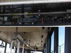 リスボン・ポルテーラ空港のターミナル1に到着し、
ターミナル2へ無料シャトルバスで移動します。