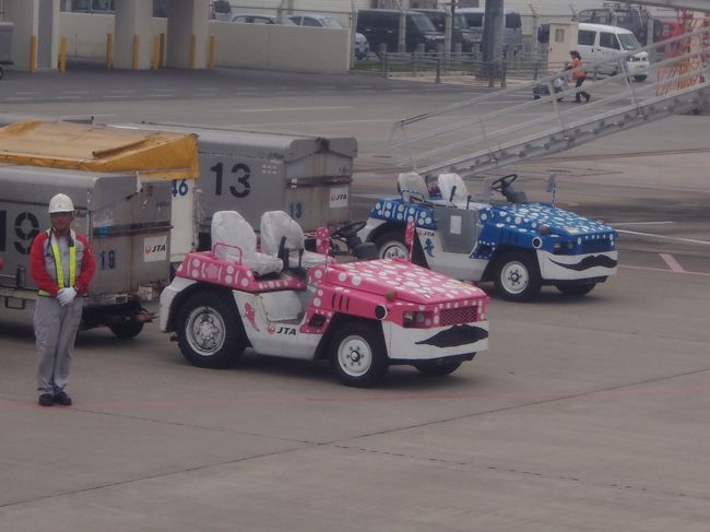 石垣の空港で並んだ２色のジンベイ<br />なかなかいいじゃないか〜！