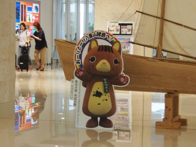 無事に到着！<br />空港では、イリオモテヤマネコ？のお出迎え