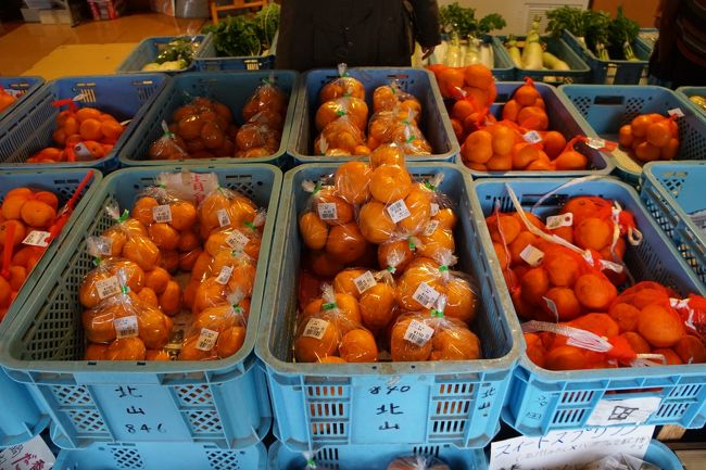 地元産品の売り場ではみかんなどもあって、けっこう充実していました。