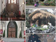 ハノイ大教会前にもサンタの格好の子供たちがいた。
教会前には、キリスト誕生の像が設えられ、
教会内部には、クリスマスツリーが飾られていた。

夜のミサの頃にまた来ようかと考えたが、やめた。