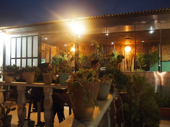 夜は宿の最上階にあるバー（と言ってもアルコールは無い）へ。<br />テラスのテーブルでカルダモン・ティー飲んでノンビリ。<br /><br />言葉の通じないイラン人の女の子（タニヤちゃん・2歳）と遊んだり、陸路シンガポールを目指しているヨーロピアンの年輩ご夫婦とお喋りしたりして楽しいひと時。