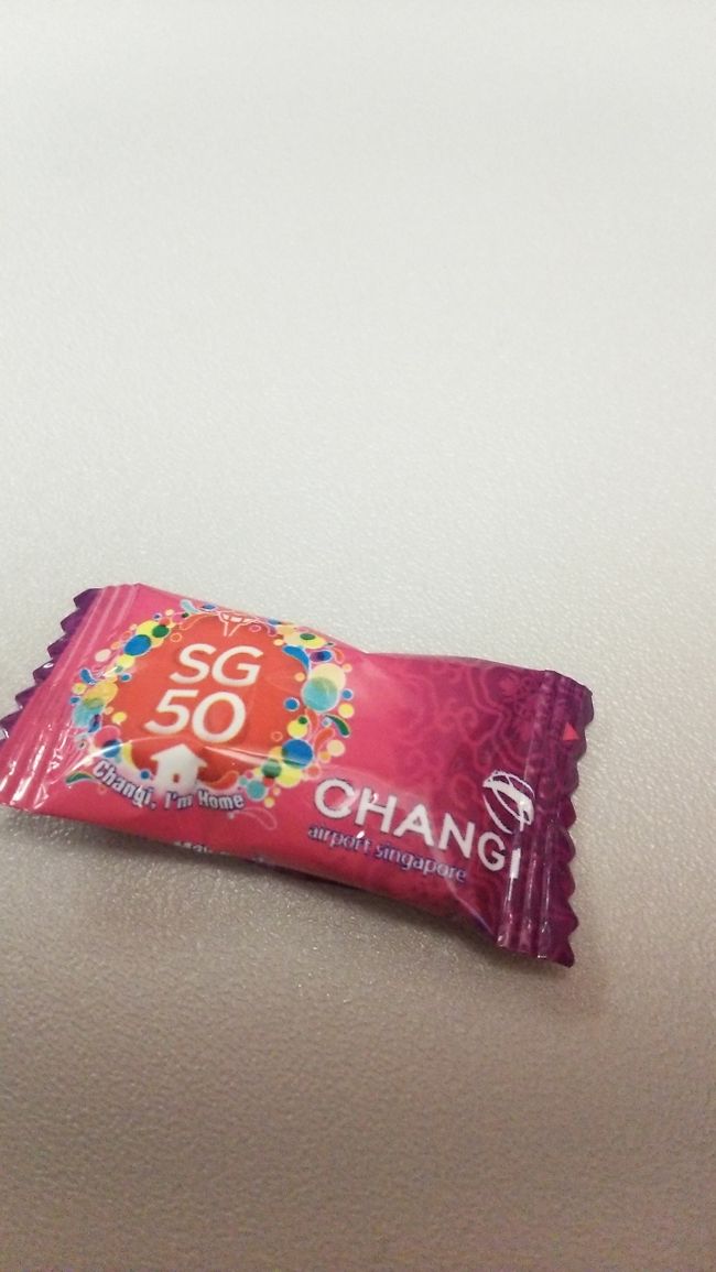 バウチャーを頂いたら<br />何故かチャンギ空港のキャンディを頂きました。<br />