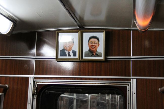 Pyonyang Metro New-type train arrives at Puhung Station