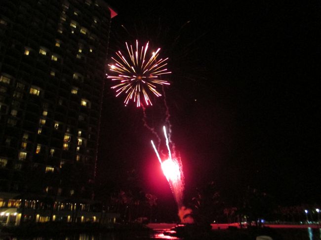 金曜日の夜はヒルトンの花火ですよね。