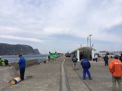 岡田港に着きました。ここからバスで三原山を目指します。