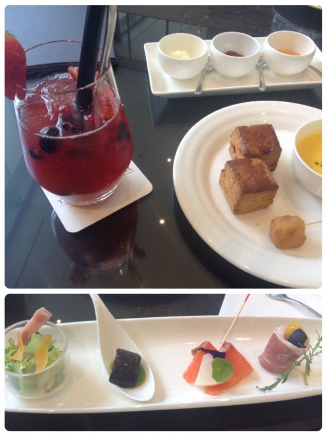 先ず 苺のアイスティとスコーン<br />ピンチョス<br />