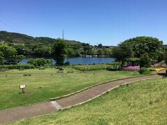 この辺は「花の苑地」と呼ばれるところ。
花壇があって湖が見える。バーベキューもできるみたい。