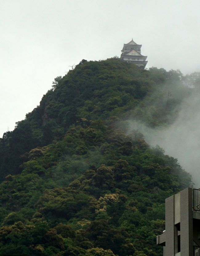岐阜城を麓から見る急峻な山の頂上の天守は、とても高く感じる。<br /><br />標高３２９ｍ。<br /><br />一瞬、山の水蒸気が流れ、天守の姿が見えた瞬間。<br /><br />司馬遼太郎の国取物語の影響で、以前は何度も通った山だ。