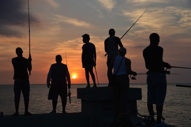 みんな楽しそうに釣りをしている。争う風景もなし。