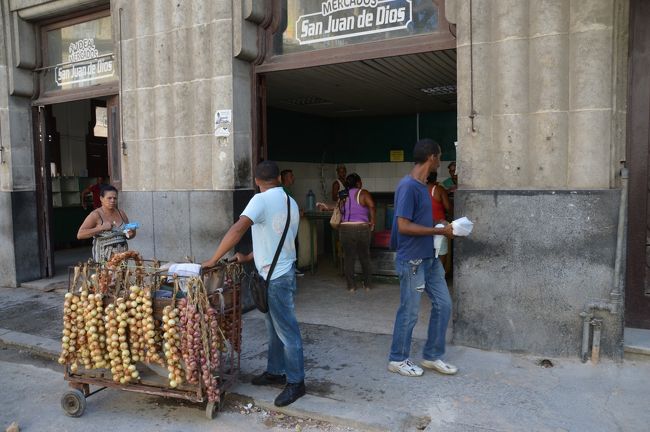 こっちは魚屋さんと野菜売り。