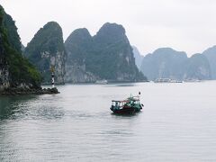 昨年は船中1泊のツアーに参加したが、広いところを廻るばかりで何か物足りない思いをしたので、今回は小舟で廻る日本語1日ツアーを申し込んだのですが正解でした。男性ガイドさん開口一番「私は中国からベトナムに来た日本語ガイドです、だから皆さんと同じ顔でしょう」とめちゃくちゃベトナム人の顔をしてボケをかましてくれました。