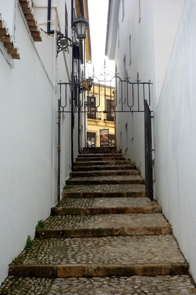 旧市街の階段状の路地。<br />イスラム時代からこのような路地は存在していたかと想像する。<br />ロバが荷物を運んでたりして。後日に訪れたモロッコのフェズでは、<br />いまだにロバが活躍していました。