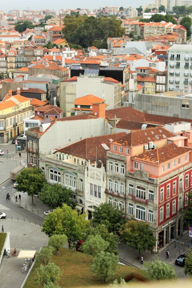 クレリゴスの塔のすぐそばに、次の目的地があります。真ん中の小さい白い建物。入口を撮るのを忘れてしまいましたが、ポルトガル旅行の目的の一つ、「世界一美しい本屋さん」！<br />ガイドブックの情報を元に、前日の開店1時間ほど前にちらっと寄ってみたものの、まったく入れてくれる気配はなく(笑)現在はどうもそんな抜け駆けサービスはないようです。<br /><br />しかも、クレリゴスの塔から出て本屋さんに向かっていた時に行列ができていたので、なんだろう？と思っていたら、なんと本屋さんの入場チケット売り場の列だったという(しかも、販売開始時間前ですよ！)。<br /><br />開店前でもたくさん並んでいて、開いてすぐもどんどん人が入ってきていたので、結構早めに行かないと、大変かも。<br /><br />ちなみに、本屋さん入口の向かいにある赤いハート型の売店がチケット売り場です。この写真でも探せば見つかります（笑）