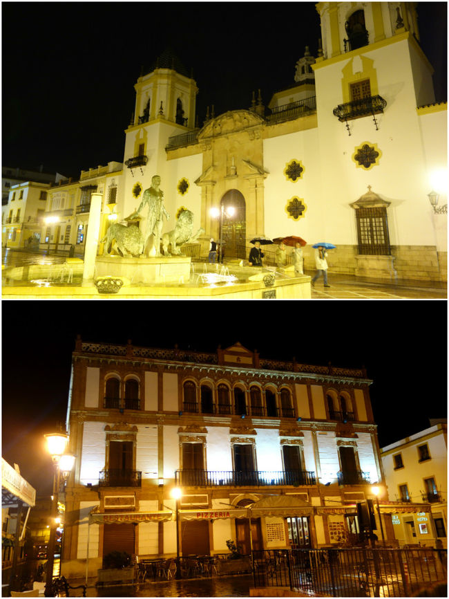 ロンダの新市街の広場Plaza del Socorroから。<br />写真上はNuestra Señora del Socorro、下はEl Casino。