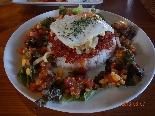 私はタコライス<br /><br />野菜がいっぱいおしゃれに盛り付けてあります。<br />お味は・・・そうそう！！これ！この味！