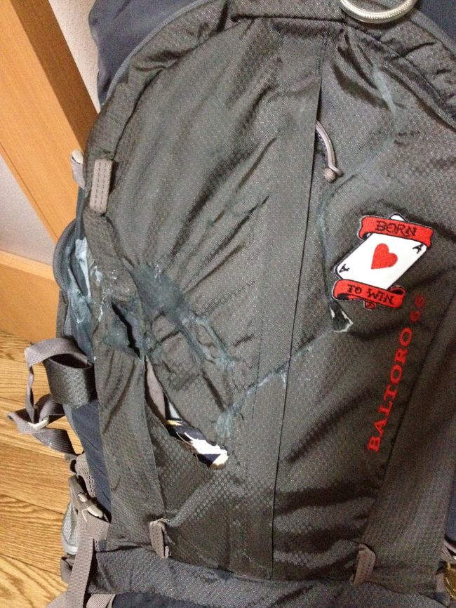 ホーチミンの空港で主人のバックパックが少し濡れていたのでその場でさっと拭いて問題なかったのに、ホテルで鞄を触ったらどんどん破れて一部中身まで見える事態に。一体何が漏れ出ていたのやら<br />その場で破れていれば航空会社の不注意で交渉できたと思うけど、ホテルについてからだったので諦めて処分しました<br />旅行からは脱線してしまいましたが、どこの空港でもあり得るので布製の鞄の方はお気を付けくださいませ