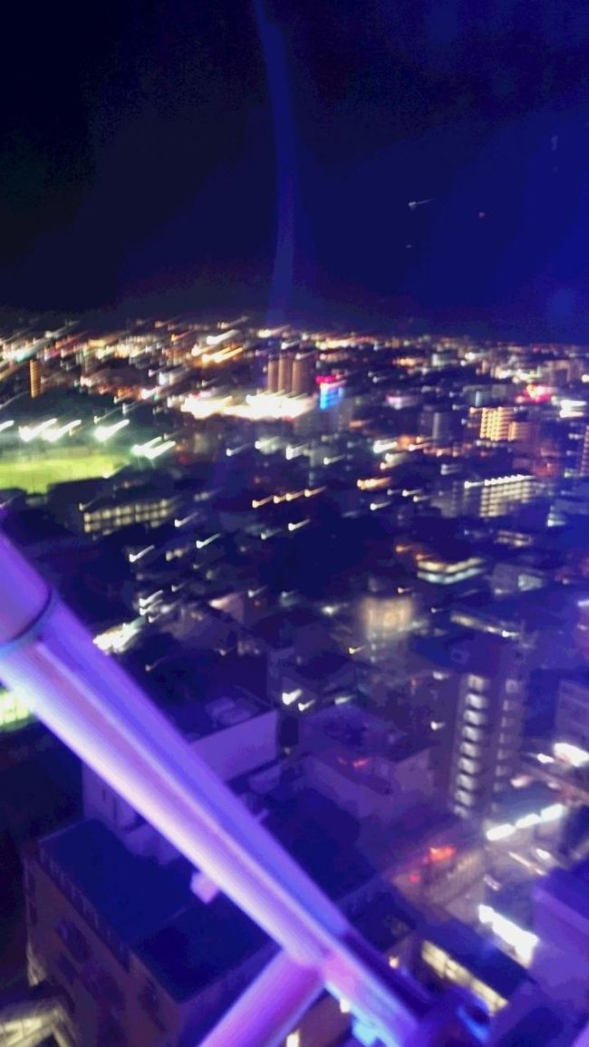 晩御飯もおわり、２ｄａｙsパスで、無料でくるりん（観覧車）?に乗れる<br />サービスあり。<br />せっかくなので、乗りにおでかけ。<br />高島屋の上にあり、結構高くて怖かったです。<br />２日目も満喫しました。