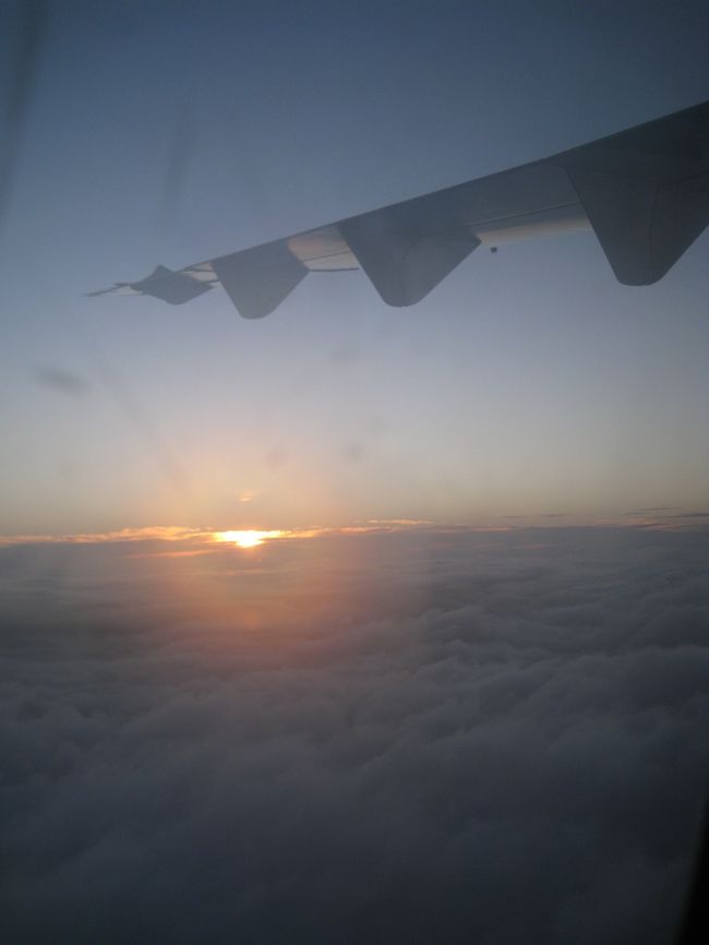 翌朝、朝日を見ながらモロンダバへむけ出発<br />・・したはずでしたが