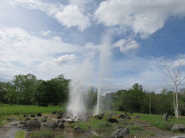 雲もとれ吹き上げる温泉も喜んでいるようです。