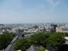 歩いて和歌山城へ。天守閣からの眺めはよかった。暑かったので登るのに疲れました。