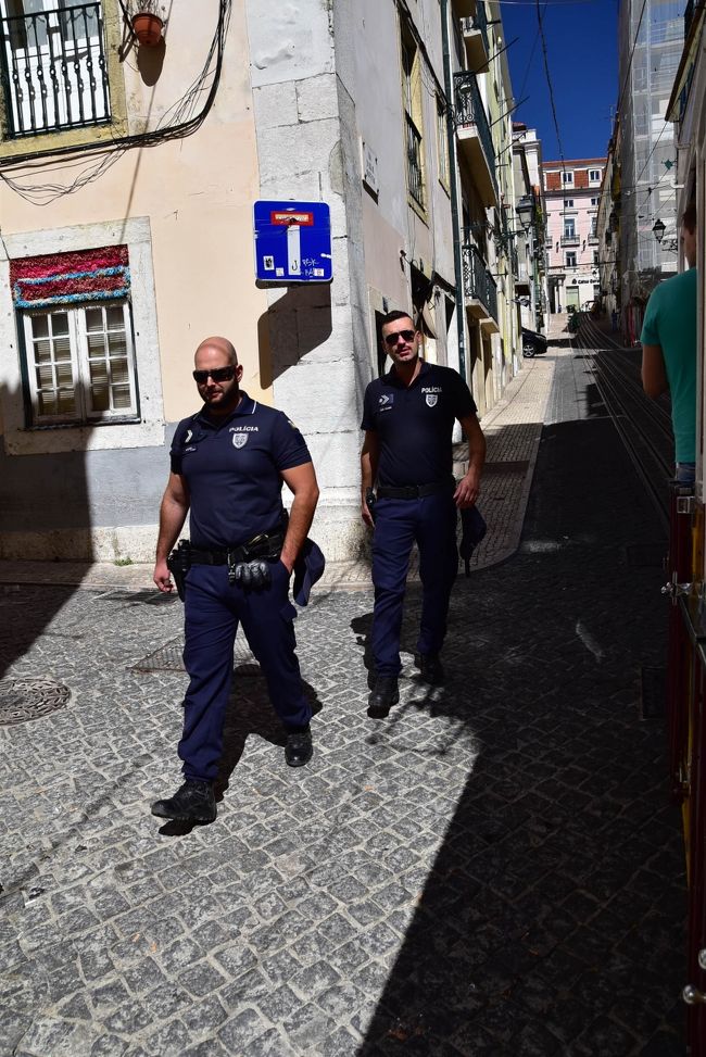 おまわりさんは歩いて下りていますが、上りも歩くのかしら？<br />かなりの急傾斜ですけど。