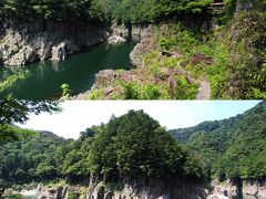 ■■■瀞峡■■■
【途中の瀞峡(どろきょう)にプチ立ち寄り】
瀞峡までは『道の駅ちかつゆ』からは45分ぐらいで到着です。
時間に十分に余裕があったので、途中にある『瀞峡・瀞ホテル』によってみました。
ちょっとだけ景観を娘とJ君に楽しんでもらうことに。

【瀞峡⇔北山村(道の駅おくとろ)は15分】
ここから最終目的地『北山村』の『道の駅おくとろ』までは車で15分程度で着きます。
この瀞峡を流れている川が『北山川』で、この上流に『北山村』があります。
写真では左側が上流になります。

【三県境】
ちなみに写真上、左側が『三重県』、正面が『和歌山県』、右下は『奈良県』です。
写真下は見えててる左奥と中央が『三重県』、右奥が『和歌山県』、手前が『奈良県』になります。
すなわちここは三県境なんです。

【田戸乗船場】
下の写真の左に白く見えているのが『瀞峡ウォータージェット船』が停まる『田戸乗船場』です。

map(実際の撮影位置)
https://goo.gl/maps/XCsiYYHGcPq
