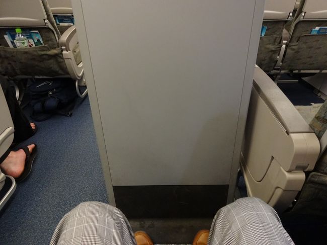 席は、ここ<br />コードシェアー便の人は、ここから後ろなの？<br />前方席には誰も乗っていません。<br />しかも、前ＣＡ席で足元狭し