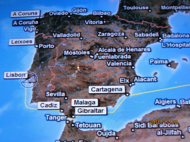 船内の、現在地をしめすTV.