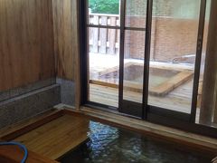 湯野上温泉に1泊。
洗心亭の露天風呂付部屋でした。檜風呂最高！