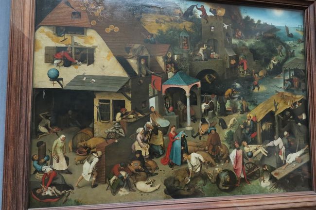 ブリューゲル「ネーデルラントのことわざ」<br /><br />ブリューゲルの油絵はわずか40点程しか無いことをつい最近知りました。<br />ヨーロッパの美術館ではよく見かけるのでそんなにレアだと思ってなかった。。<br />知らない内にブリューゲル作品の半数以上を見ていたなんて！